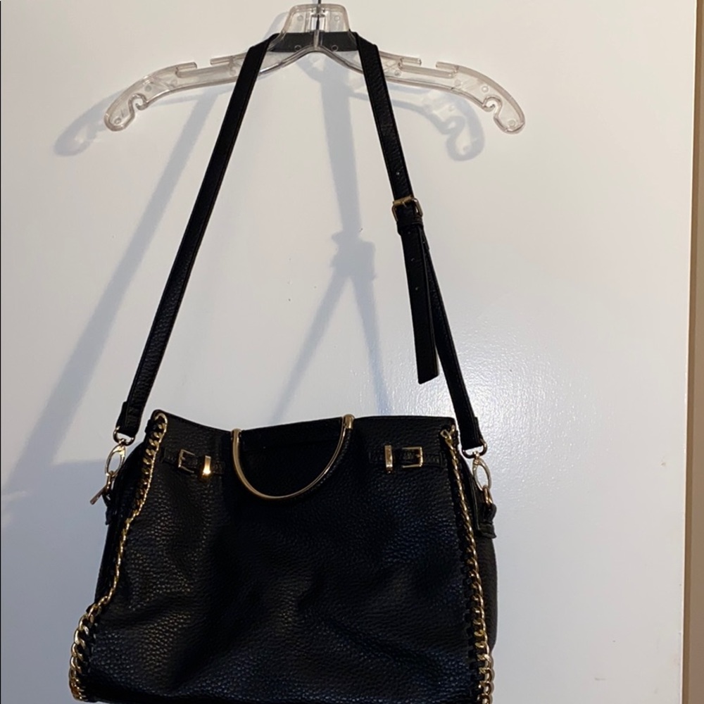 Black and gold chain purse